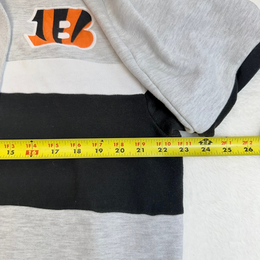 47 Brand Cincinnati Bengals Mens Large Colorblock Hoodie Grey Black NFL GCF23B - Picture 7 of 9